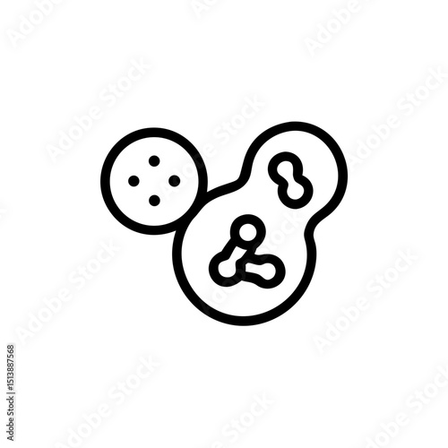 Mold spores with microscopic icon illustrated in simple style  