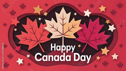 Happy Canada Day. National holiday, celebrated annual in July 1. Canadian flag. Maple leaf. Patriotic symbol and elements. Poster, card, banner and background. Vector , created with generative ai