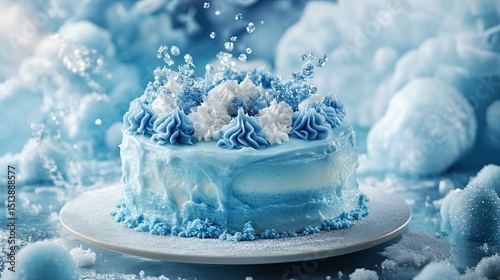 Wallpaper Mural snow on a blue background Magical Frosting Cake Torontodigital.ca