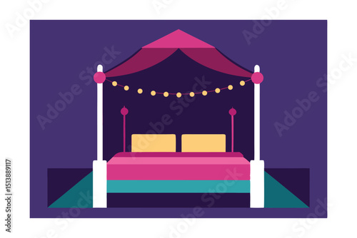vector illustration of a bed