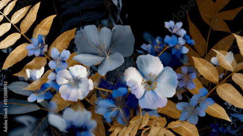 Beautiful display of blue and white flowers