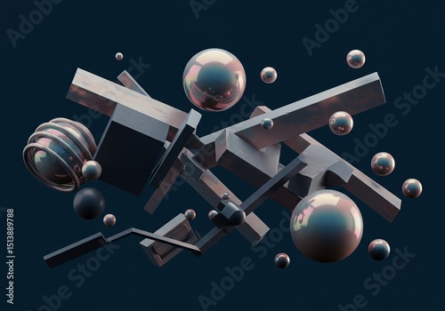 Abstract composition of geometric shapes