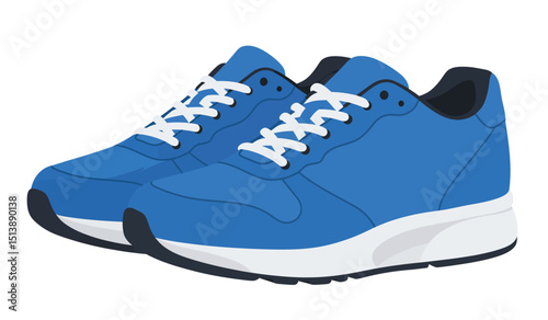 Modern fashion sneakers shoes. Sports shoes. Flat Vector isolated on white background. Running shoes. Men's or women's footwear.