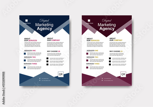 Modern Clean Professional A4 size two color variation or brochure for corporate business advertising vector design.