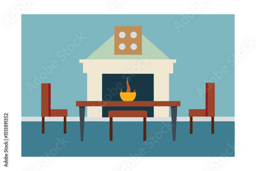 vector illustration of a living room