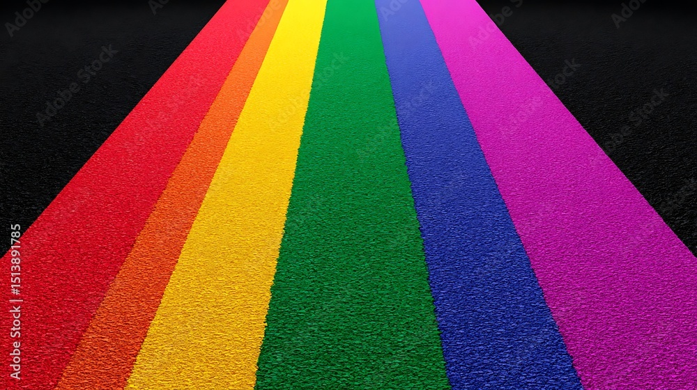 Obraz premium Rainbow Road: A Vibrant Path of Colors