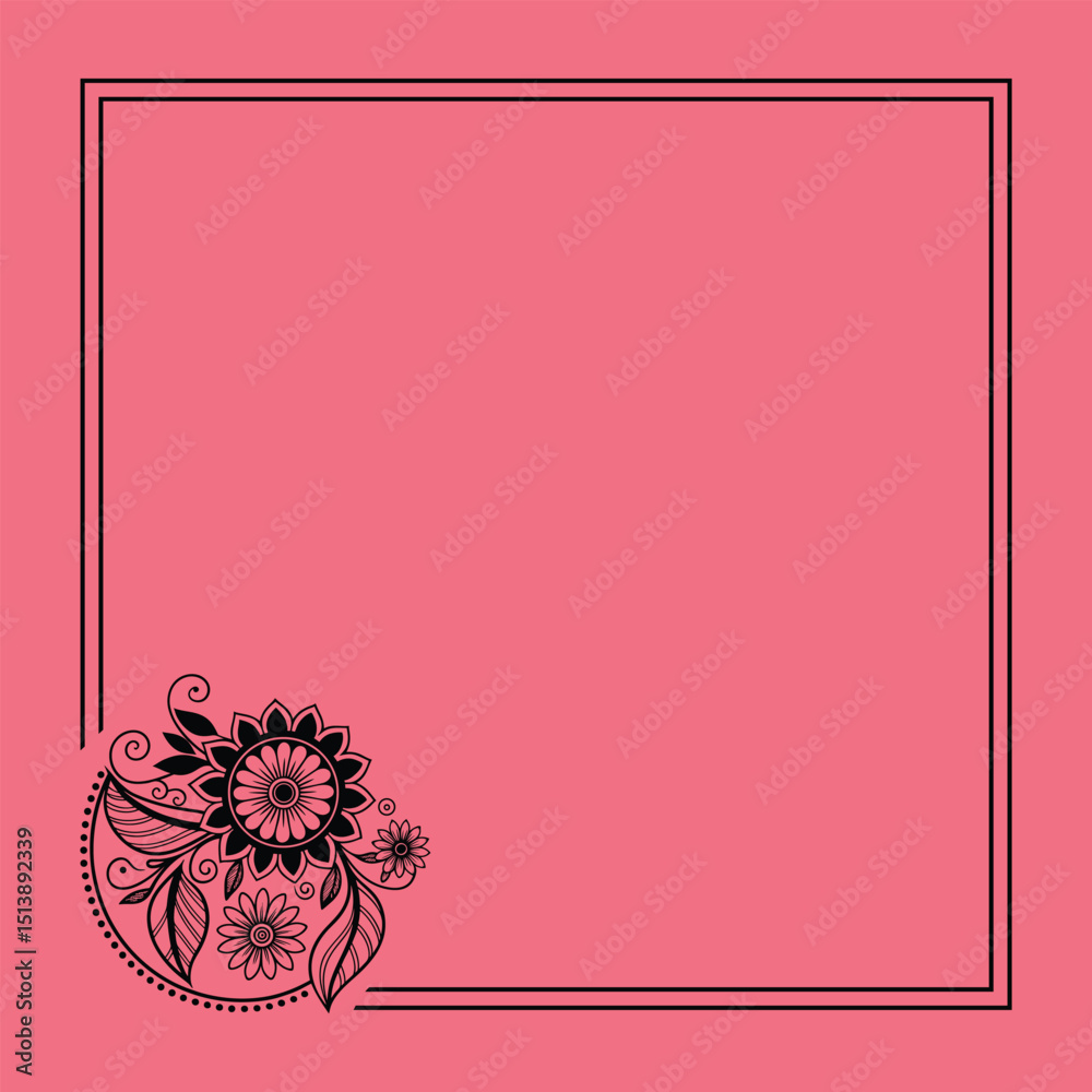 Naklejka premium frame with flowers and butterflies