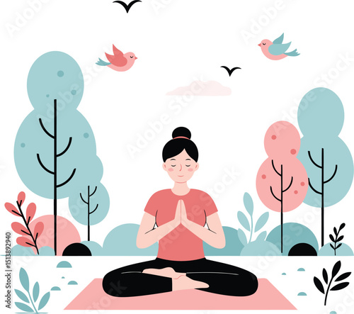 Yoga and Meditation for Wellness Vector