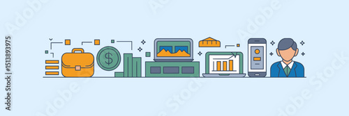 Modern business banner icon sheet – Ideal for digital marketing, business blogs, or enterprise web design.