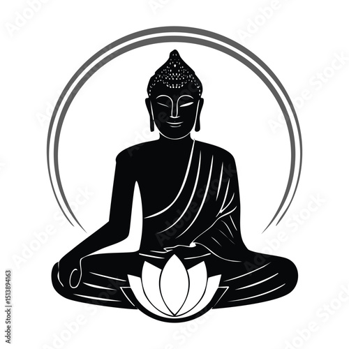 buddha in lotus position vector silhouette of buddha