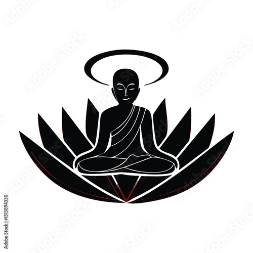 buddha in lotus position vector silhouette of buddha