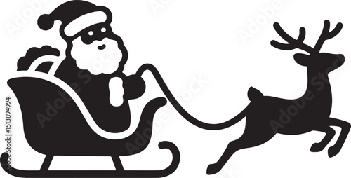  Christmas Santa Sleigh and Reindeer icon