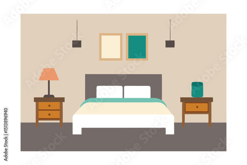 modern bedroom with bed