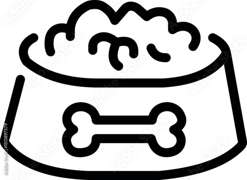 Pet food bowl vector icon