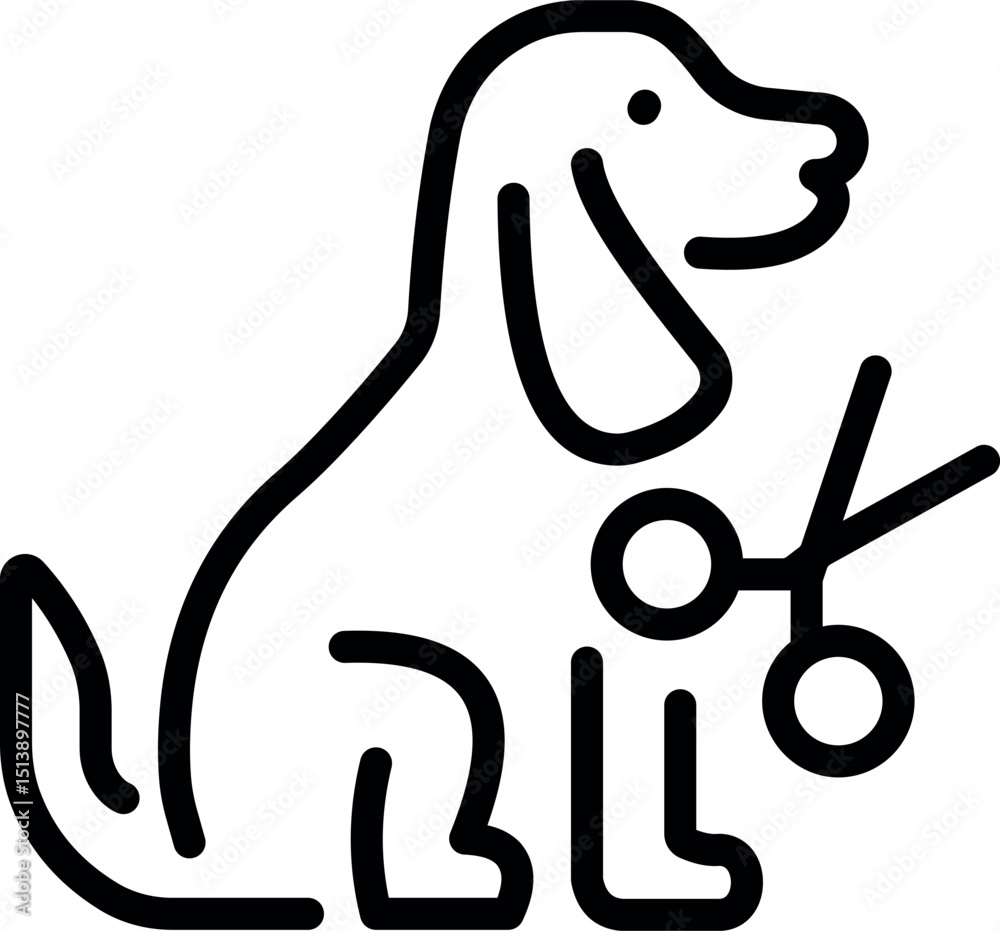 Obraz premium Dog grooming emblem icon