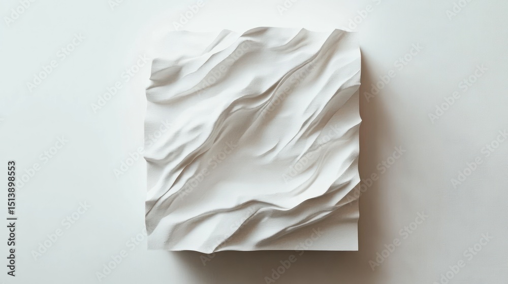 Obraz premium Abstract white sculptural square