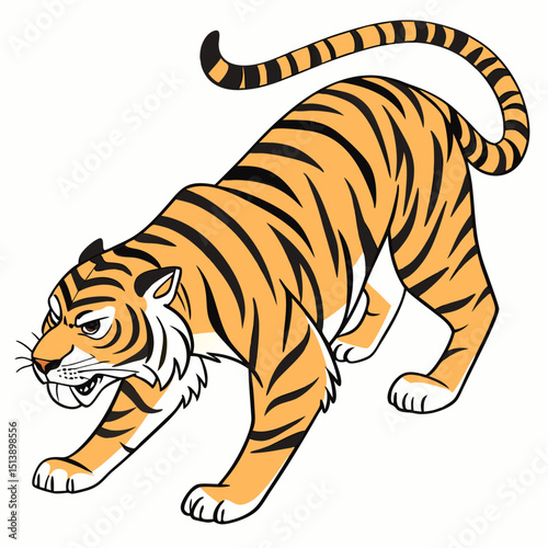 vector tiger cartoon isolated on white background 