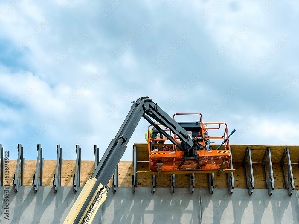 Εκτύπωση καμβά Mobile Crane Working on New Building Construction