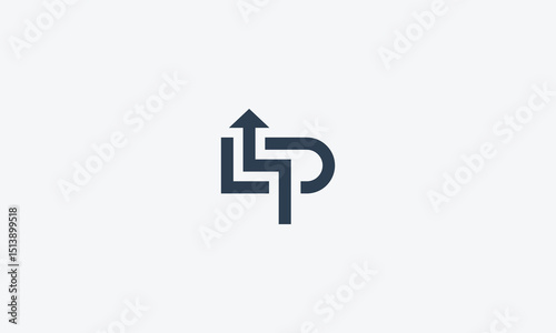 Flat letter lp logo design template
