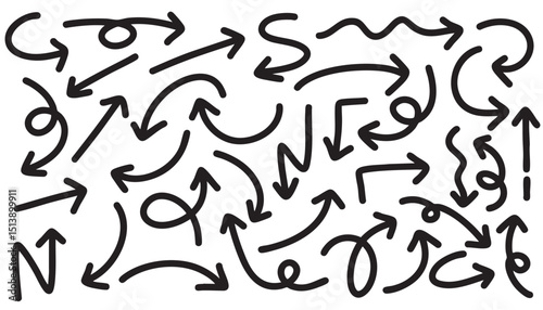 pen arrow, charcoal and arrow sketches in dynamic styles. hand drawn directional grunge arrow designs elements add artistic flair to infographics, presentations, and designs