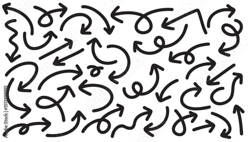 pen arrow, charcoal and arrow sketches in dynamic styles. hand drawn directional grunge arrow designs elements add artistic flair to infographics, presentations, and designs