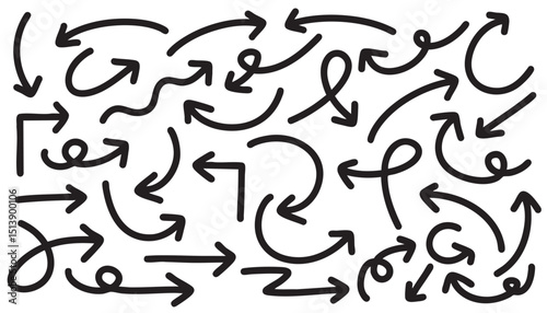 pen arrow, charcoal and arrow sketches in dynamic styles. hand drawn directional grunge arrow designs elements add artistic flair to infographics, presentations, and designs