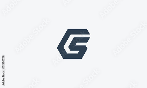 Flat letter cs logo design template