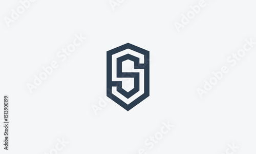 Flat letter cs logo design template