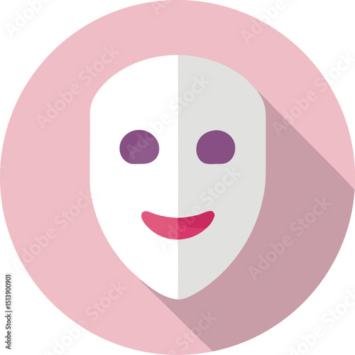 3d face sheet mask, beauty cosmetic icon illustration