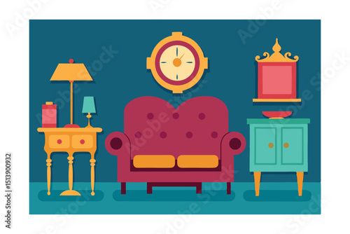 vector illustration of a living room