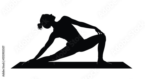 Elegant yoga pose silhouette perfect for fitness, meditation, wellness, and healthy lifestyle designs.

