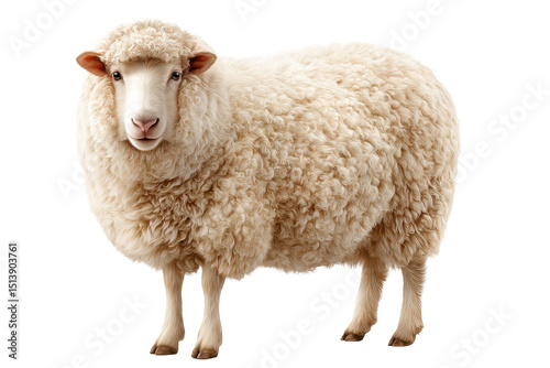 Standing Sheep Full Body on Transparent Background