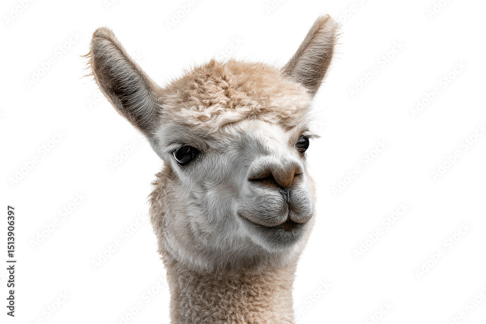 Obraz premium Fluffy Llama Cutout - PNG
