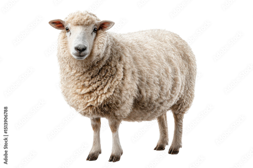Fototapeta premium Domestic Sheep Animal Isolated for Design Use