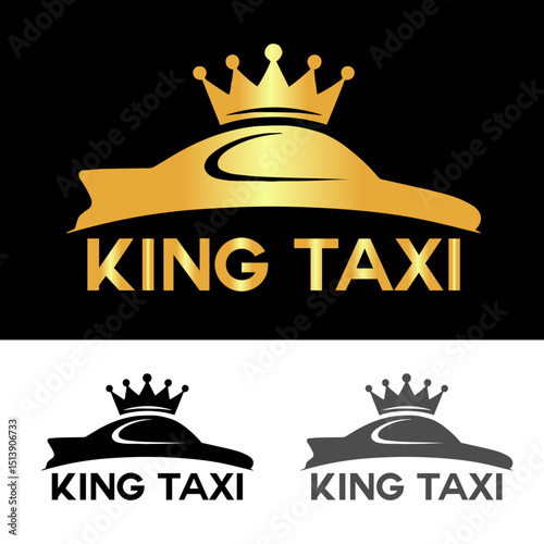 king taxi logo design Vector Image