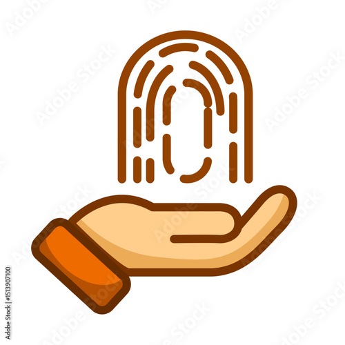 hand with fingerprint icon vector