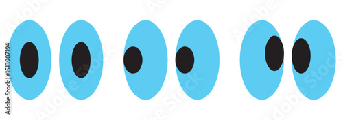 Set cartoon eyes icons design, look or glance sign collection, eye expression isolated on white background .Vector Design . eps 10 