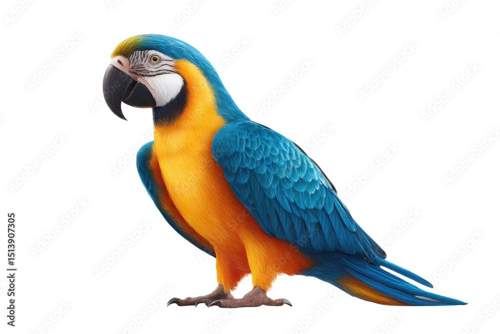 Fototapeta premium Exotic Parrot Isolated on Transparent Background