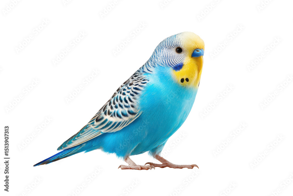 Fototapeta premium Vibrant Budgerigar on Transparent
