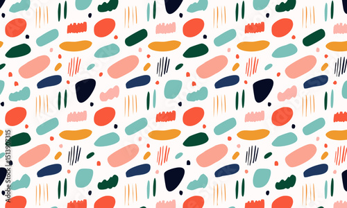 Hand-Sketched Colorful Pebbles - Modern Nursery Seamless Pattern
