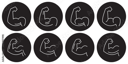 The Ultimate Icon Pack for Best  Muscular Bodies . Strong Muscles icon  . eps 10