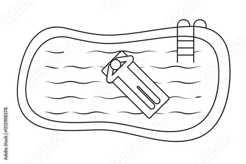 Aqua Escape  Relaxing Pool Graphic Set  . Poolside Fun: Vibrant Swimming Icons . eps 10