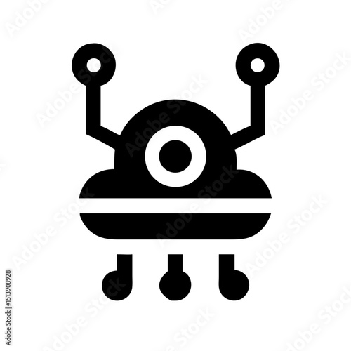 Futuristic icon, technology symbol, monochrome design, for websites and apps
