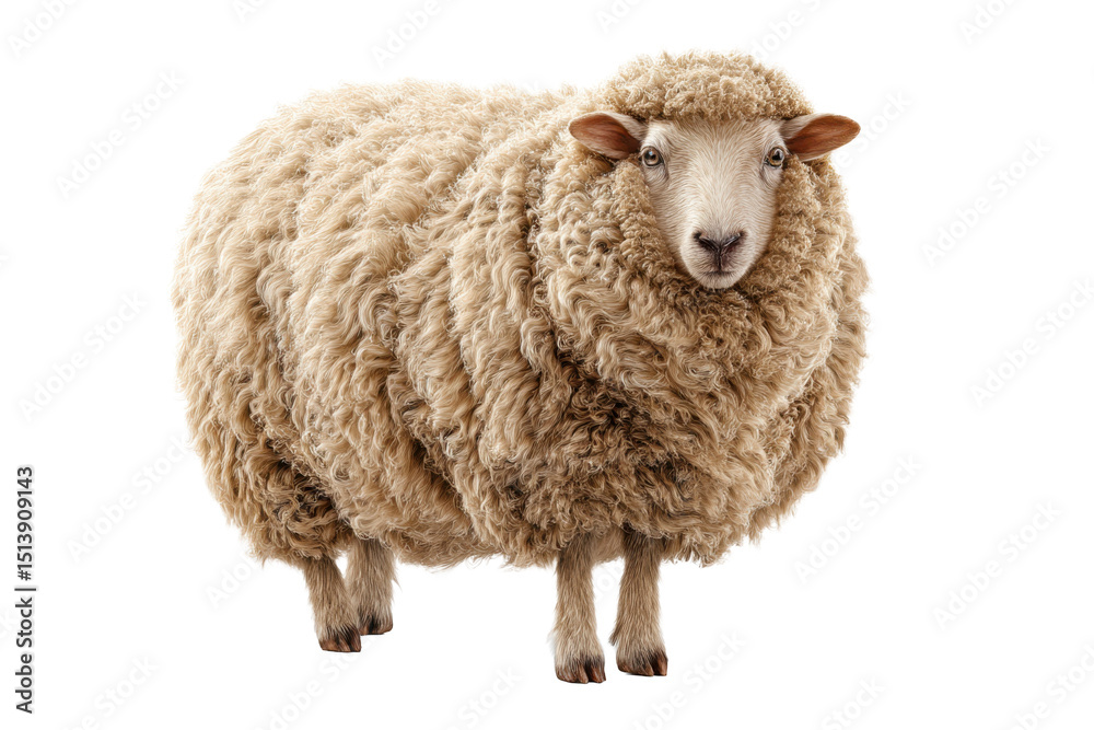 Fototapeta premium Domesticated Ewe with No Background