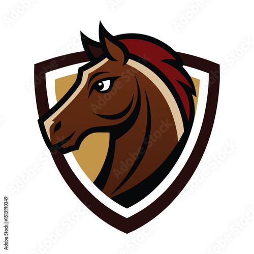 Elegant and dynamic horse mascot logo in modern illustration style vector illustration.
