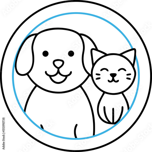 cat and mouse vCute Minimal Pet Shop Logo with Smiling Cat and Dog in Pastel Colors – Vector Illustration