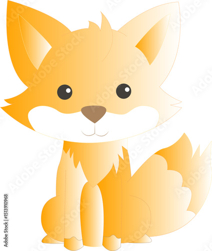 Gradient fox cartoon