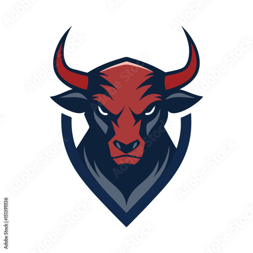 Strong and powerful bull mascot design great for sports logos vector illustration.