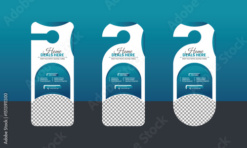 Real Estate Door Hanger Vector Template – AI & EPS Format – Fully Editable, Print-Ready Design for Realtors, Open House, Property Listings