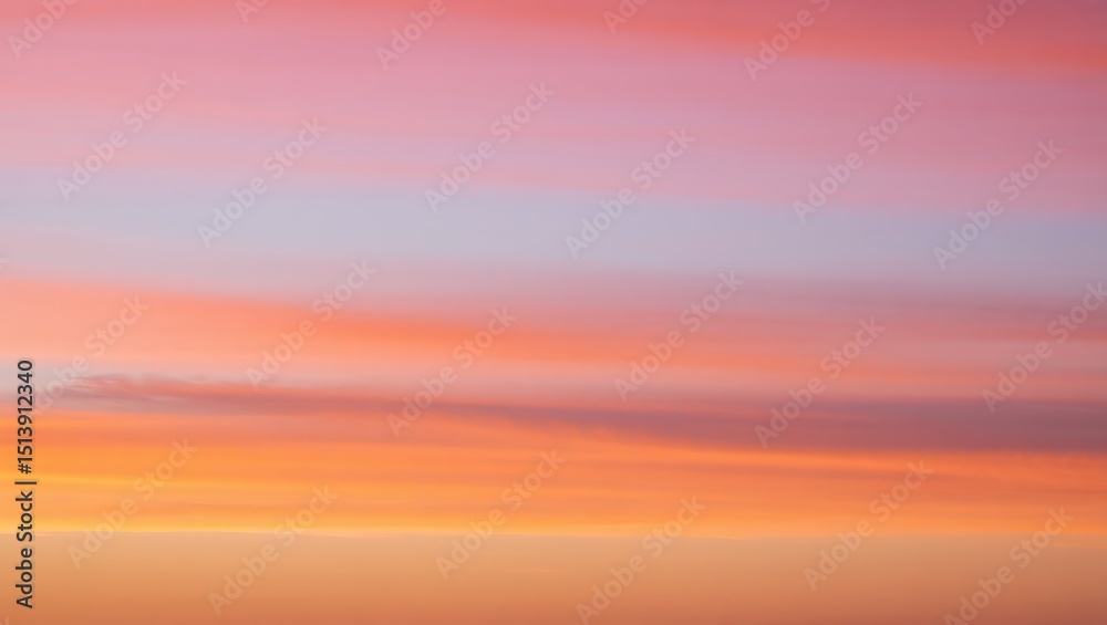 Obraz premium Beautiful sunset sky with colorful layers of pink orange and purple hues during golden hour